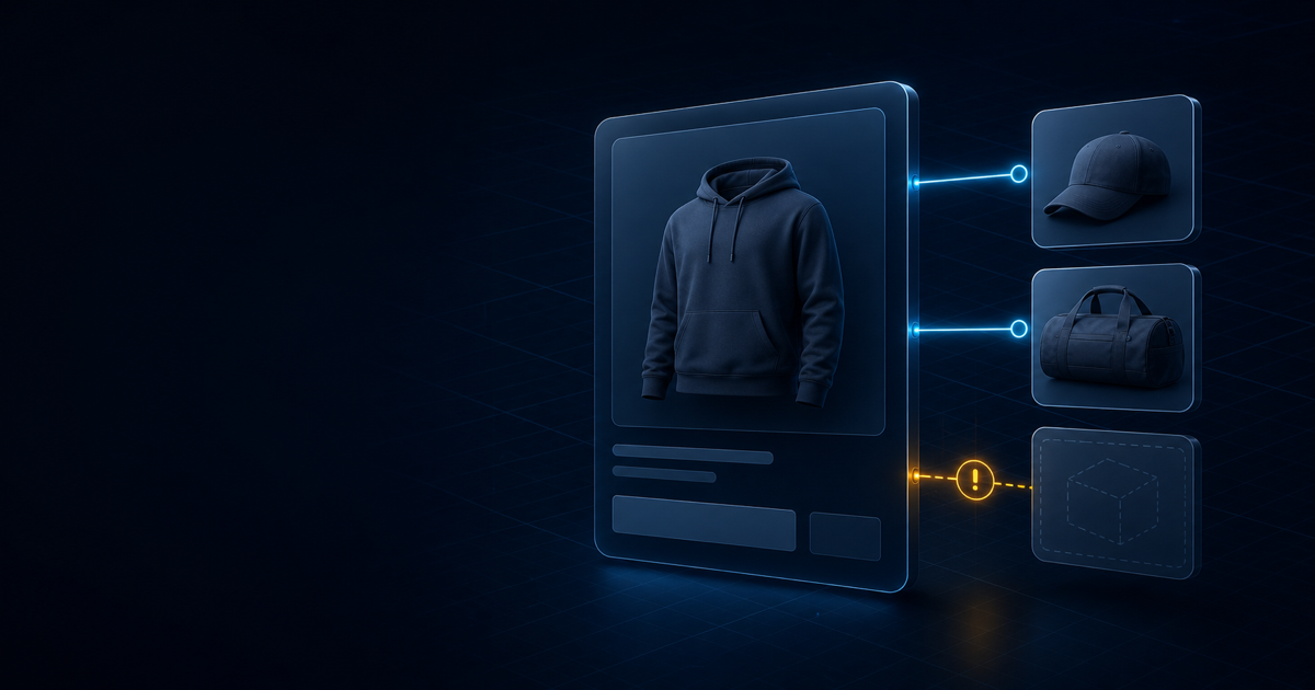 A Shopify product page with two connected add-ons and one blocked recommendation