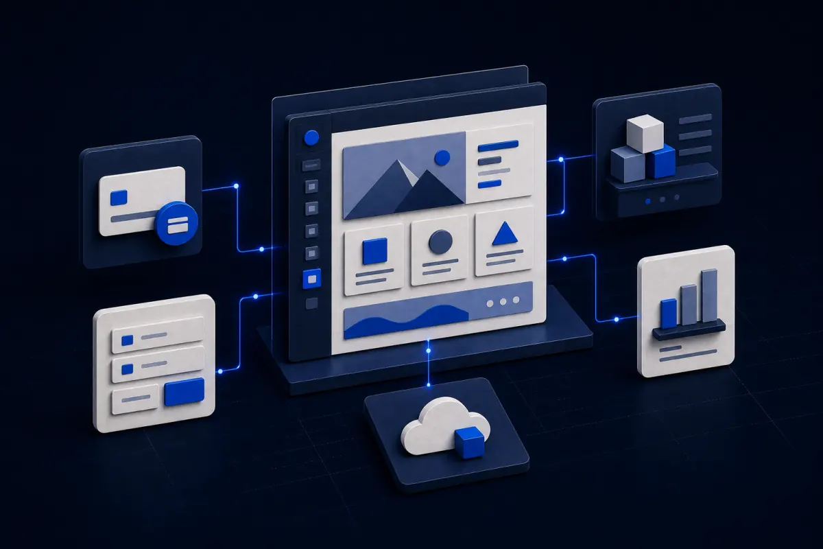 Website tools and business systems connected through modular plugins and integrations